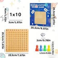 1 Set Montessori Multiplication Board Game, Children's Multiplication Math Board Game, Interactive Math Tabletop Game For Kids 3+ Years Old, Basic Math Skills Educational Toy, Back To School Gift - Multicolor - View 3