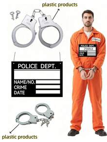 Halloween Props, Prisoner Nameplates, Halloween Criminal Nameplates, Role-Playing Games, Party Supplies, Prisoner Costume Nameplates Can Be Paired With Any Prisoner Costume, Prisoner Costume, Etc. - Multicolor - View 7