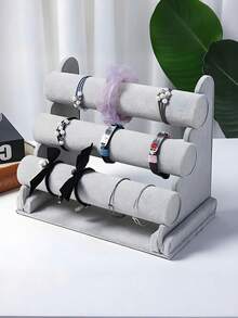 1个可拆卸手镯展示架，适用于手表和手镯，家居收纳展示整理架，收纳盒，天鹅绒首饰手镯手表发箍展示架，立式塔形手镯发箍T型架收纳盒，女士衣橱整理架，首饰展示架，天鹅绒首饰架发箍手镯展示架，首饰配件收纳架 - 彩色 - 查看 5