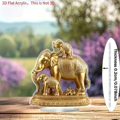 1pc 2D Flat Bohemian Acrylic Meditating Buddha Statue With Base, Home Decor Symbol, Office Decoration | Exquisite Craftsmanship, Suitable For 11 Festivals