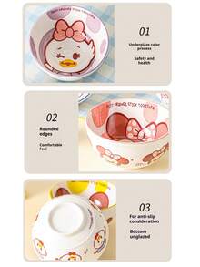 Disney 迪士尼卡通陶瓷釉面餐具，高品质家用耐热饭碗 - 彩色 - 查看 7