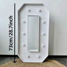 73cm High LED Digital Light, Suitable For Birthday, Wedding, Graduation Party Decoration, Ideal For Photography, Luminous Party Accessory - White - View 4
