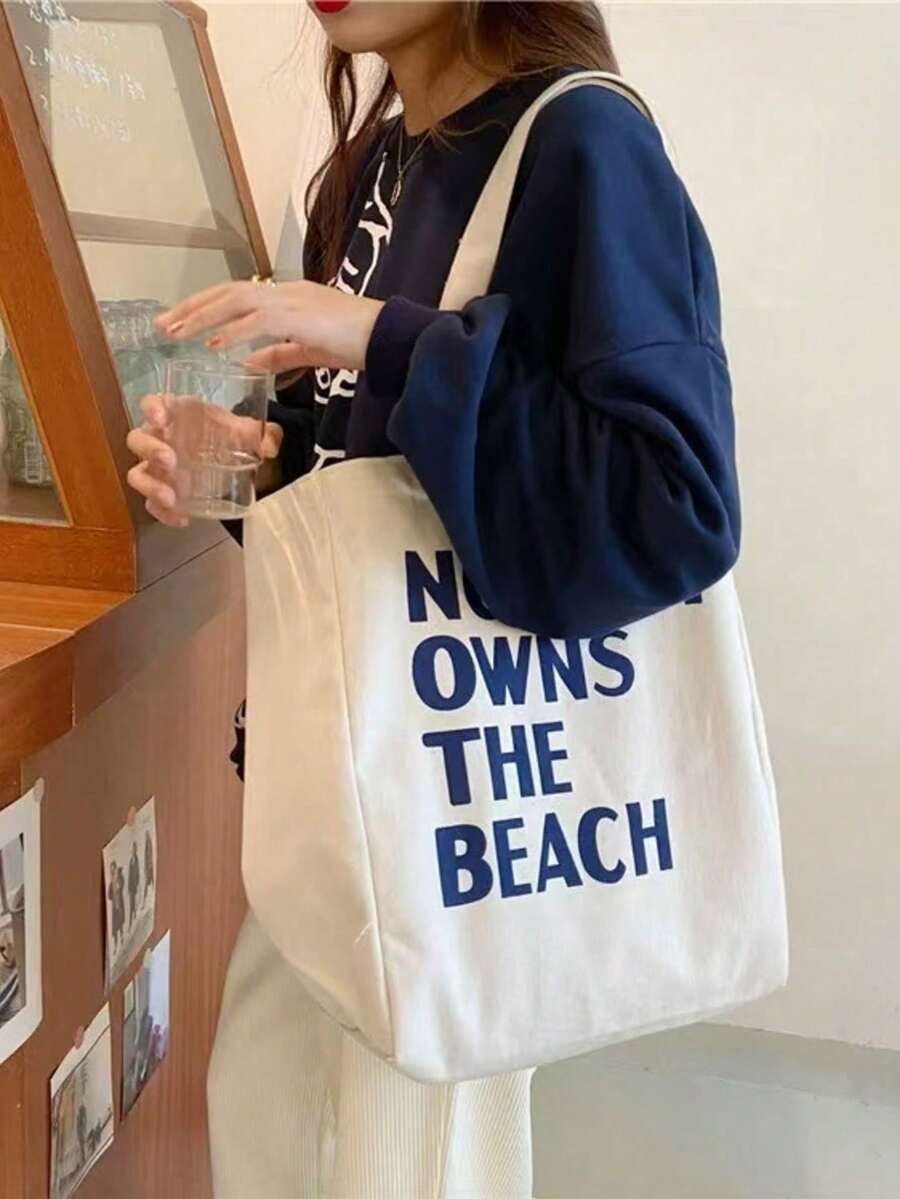 Fashionable Multifunctional Women's Shoulder Bag, Large Capacity Letter Handbag For Commuting And Travel - White - View 1