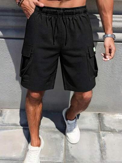 1pc Fashionable Casual Gym Workout Shorts, Summer Camping Essential With Large Pockets, Sportswear