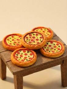 POKOJA LAND 2pcs Miniature Toy Pizza, Food Play Scene Accessories For OB11 Doll House Food,Doll Miniature,Mini Toy Food, Dolls,Mini Items,Pizza Party - Multicolor - View 5