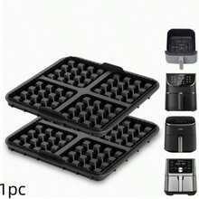 1pc Square Waffle Mold - Non-Stick Baking Pan, Fits Most 4-7 Quart Air Fryers, Reusable For Making Belgian Waffles, Pancakes And Omelets, Dishwasher - Multicolor - View 12