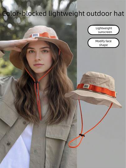 Outdoor Travel Camping Hiking Sun Hat For Women, Casual Versatile Bucket Hat For Sun Protection, Fishing, Climbing In Spring & Summer