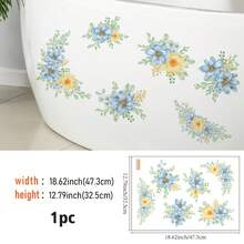 12.79*18.62 Inch Pink Rose Floral Pattern Self-Adhesive Bathtub Sticker, Creative Peel And Stick Home Decor Sticker, Suitable For Sink And Bathtub Exterior Decoration, Removable Wall Art, Fashionable Bathroom Accent, Adhesive Design, Essential For DIY Enthusiasts, Ideal For Apartment Renters - Floral Pattern - View 6