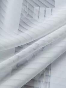 2/36片装法式条纹薄纱窗帘，半透明窗帘，适用于卧室、客厅、阳台 - 白色 - 查看 4