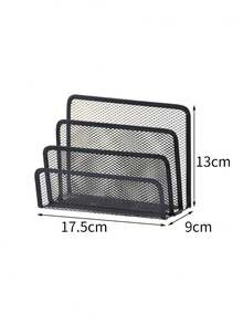 Multipurpose Metal Wire Grid Desk Organizer With Bookshelf, File Holder, Envelope/Card Slots - Space-Saving Freestanding Storage Rack Suitable For Home Office Decor, Compact Vertical Storage Design For Home And Office - Single Piece - View 4