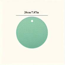 3pcs Silicone Heat Resistant Placemats - Round Non-Slip Pot Holder Mats For Kitchen Countertops & Dining Tables, Multi-Purpose Hot Pad Trivets For Hot Dishes, Outdoor Picnics & BBQ Use - 彩色 - 查看 9