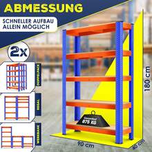 Garage Storage Racks - برتقالي/أزرق - 875 كجم - مشاهدة 3