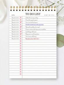 树形图案 1 件装 无日期待办事项笔记本/每日计划本/日程安排本/螺旋装订任务清单/日程本，提高效率，8.5 英寸 x 5.5 英寸，100 克纸张，返校季 - 方形 - 查看 2