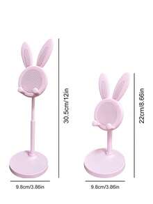 1pc Adjustable Foldable Rabbit Shaped Bathroom Bathtub Phone Holder, Cute Desktop Phone Stand, Adjustable Rabbit Phone Holder - Perfect Student Desk Companion, Office Desk Decor - Multicolor - View 9