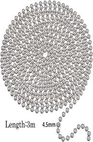 Shappy 10 Feets Beaded Ball Pull Chain Extension Roller Shade Bead Chain Extender With 10 Pieces Matching Connector For Window Blind Vertical Replacement (45 Mm,Silver) - White - View 2