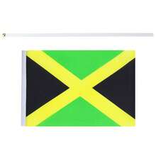 Banderas Jamaica Alta Calidad, MXJMH-000, 1Pza, Jamaica, 14x21cm, Tela Poliéster, Asta Plástico. - Multicolor - Ver 3