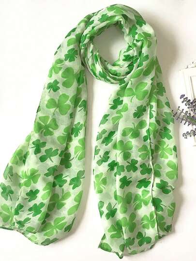 1pc St. Patrick's Day Irish Shamrock Scarf, Festive Gift St. Patrick's Day Scarf, Women's Headscarf, Women's Scarf