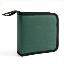 Estuche de transporte para CD y DVD de 40 discos, bolsos, organizador de DVD, billetera, bolsas de almacenamiento, caja de álbum, estuches, folleto de DVD, tela Oxford SEYY - verde - Ver 12