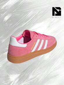 Adidas Handball Spezial Lucid Pink White (Women's)-Women's Lifestyle Sneakers – Shoes For Woman-Vintage-Spring & Summer-Inspired Running Shoes, Shock-Absorbing Comfort, Gym To Streetwear Casual Wear-Easter Gift-JI2654 - Lucid Pink/Footwear White/Gold Metallic - 查看 3