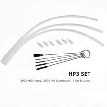 适用于 Jura HP3 咖啡机奶泡喷嘴的牛奶管套装，包含带连接器和清洁刷的牛奶管 - 白色 - 查看 11