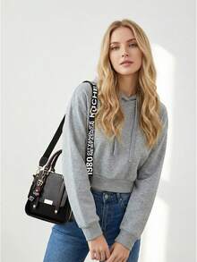 Women Fashion Handbags Top Handle Shoulder Bag Wallet Classic Vintage PU Leather Shoulder Bag Casual Crossbody Bags For Valentine's Day Use - 黑色 - 查看 6