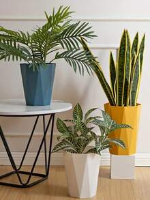 3/2/1 Pcs Geometric Trash Can, Kitchen Garbage Bin, Octagonal, Plastic Material, Brushed Surface, Open-Mouth Design, No Power Required, Suitable For Home, Office, Kitchen, Bathroom Storage, Bathroom Garbage Organization - Multicolor - View 19