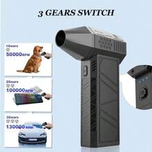 130000RPM Turbo Jet Blower Brushless Motor High Power Air Duster Cleaning Tool - A - 查看 4