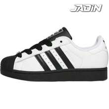 Adidas Originals Superstar II Teenager Casual Sneakers Black Pink JQ0284 | Retro Heritage Style, Timeless Silhouette - 黑與白 - 查看 1