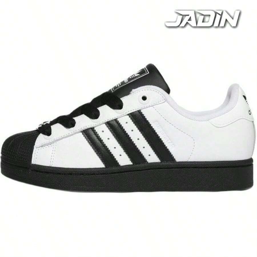 Adidas Originals Superstar II Teenager Casual Sneakers Black Pink JQ0284 | Retro Heritage Style, Timeless Silhouette - 黑與白 - 查看 1