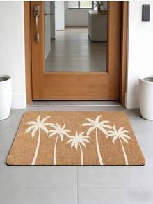 1 pieza Felpudo rectangular cómodo de palma, Felpudo de bienvenida para interiores/exteriores, Alfombra de entrada antideslizante, Adecuado para sala de estar, dormitorio y decoración del hogar, Lavable a máquina - A - Ver 3