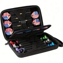 Storage Case For 12 Darts, Designed To Hold Dart Tips, Shafts, And Flights - Black - View 6