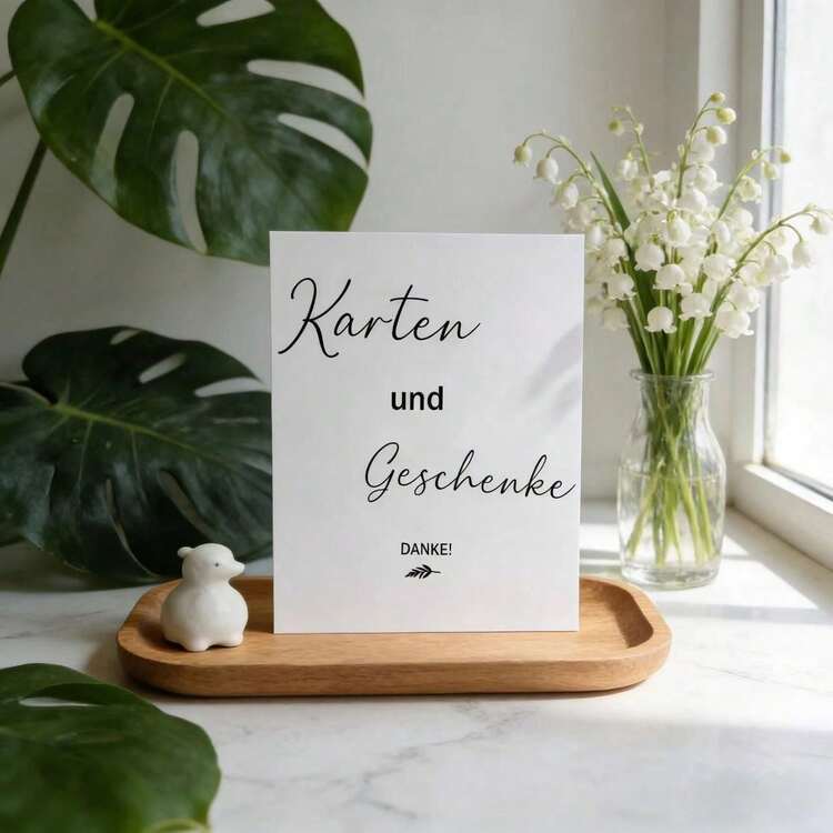 婚礼亚克力磨砂亚克力卡片和礼物牌，适用于婚礼招待会，德语“卡片和礼物”婚礼桌牌，带亚克力支架，婚礼装饰礼品桌牌 - 多色的 - 查看 2