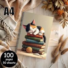 1本A4尺寸可爱猫咪螺旋笔记本，封面印有可爱猫咪叠罗汉的图案，周围环绕着鲜花，营造温馨氛围。精美设计，品质上乘，书写流畅，是日记爱好者的理想之选，无论是自用还是送礼都非常合适。 - 1個 - 查看 8