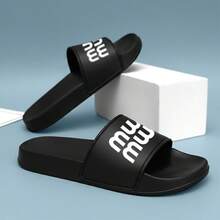 2026新款男士黑色柔软防滑拖鞋，沙滩度假休闲拖鞋 - 黑色 - 查看 2