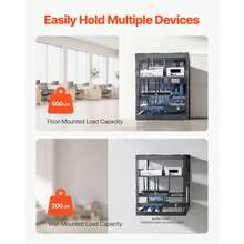 Rack de Red Abierto de 12U, 585 mm de Profundidad, Rack de Servidores de Pared o de Suelo, Resistente 4 Postes, con Estantes Ventilados y Herrajes de Montaje, para Todo Equipo de Red/IT /AV - 12U - Ver 2