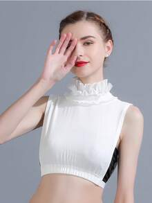 Women's Detachable Polyester Collar | Black & White Lace Stand Collar Design, Decorative Ruffle | Versatile Half Shirt False Collar Stand Collar, Suitable For Casual And Formal Wear | Machine Washable | Great Accessory For Sweaters And Suits | Elegant Accessory | Polyester Collar - Multicolor - View 14