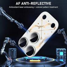 Película protectora de lente de metal mate de cobertura completa con diseño de 12 constelaciones compatible con Apple 17 Pro Max - Géminis - Ver 3