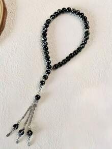 33pcs 6mm Black Glass Bead Muslim Prayer Beads Rosary - Multicolor - View 3