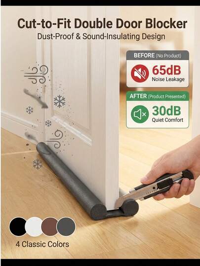 Soundproof Door Sealing Strip - Made Of Durable Foam Material To Fill Gaps And The Bottom Of Doors, Effectively Preventing The Intrusion Of Cold Wind And Reducing Noise. Suitable For Home And Office Doors, Easy To Install. The Door Sealing Strip Is Placed On The Door Frame, Improving The Door's Grip And Thickening The Sealing Layer. Christmas Gift, Gift, Fun Gift, Ramadan Gift, Personalized Gift.