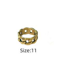 1pc Stainless Steel Unique Chain Design Niche Punk Style Hypoallergenic Waterproof Fade-Resistant Everyday Wear Men Ring - Chain Men's Ring 3 - View 19