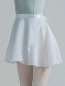 1件装女士芭蕾舞裙系带荷叶边拼接裙，舞蹈裙紧身衣裙芭蕾舞练习迷你裙 - 彩色 - 查看 14