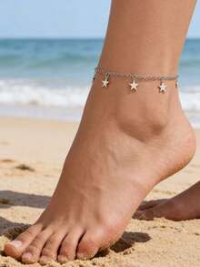imoli Star Charm Anklet - Silver - View 1