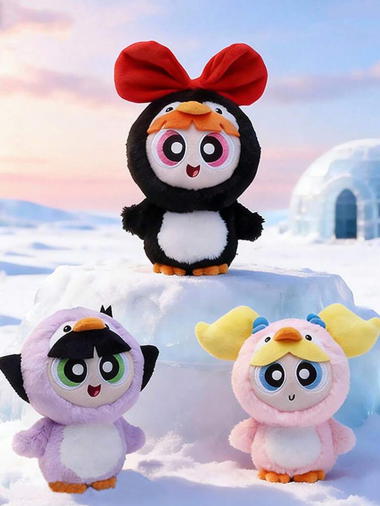 The Powerpuff Girls Penguin Costume Character Pendant Keychain, Cartoon Cosplay Design Featuring Adorable Penguin Outfit and Expressive Details, Soft-Touch Fabric Surface with Refined Craftsmanship, Lightweight Hanging Bag Charm for Handbags, Backpacks, Totes oratchs, Tods the Character, Cute; Animation-Inspired Accessory for Character Fans and Art Toy Collectors, A Charming Gift Choice for Friends, Couples, Birthdays, Holidays and Special Celebration Moments - 彩色 - 查看 4