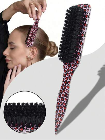 1pc Sharp Tailed Beard Brush, Men's Vintage Oil Head Styling Brush, Beard Brush, Slick Back Hair Brush For Sleek Ponytail Bun & Smoothing Baby Hairs, Edge Control - Backcombing & Teasing Hairbrush With Wide Rat Tail For Sectioning & Parting