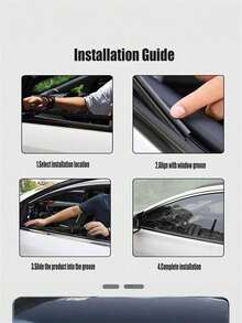 1/2Pcs Car Universal Side Window Wipers Removes Water Mist And Rainwater From The Window Glass With Double Scraping Rubber Strips, Removal Window Glass Wiper General Wiper Wiper Blade Rubber Strip Wiper Car Supplies - Black - View 11