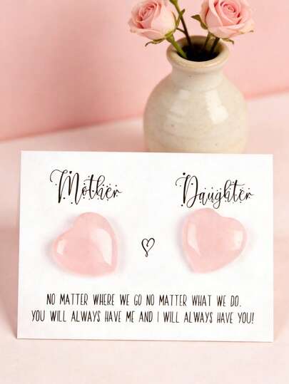 15pcs Mother & Daughter Hugging Cards, Heart-Shaped Acrylic Long Distance Connection Gift Set, Includes Hug Cards, Suitable For Birthday, Mother's Day And Other Special Occasions, Emotional Keepsake, High-Quality Material, Heart Design, Elegant Memento