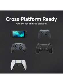 三合一硅胶摇杆帽，防滑保护套，兼容 Switch NS2/OLED/Lite、Joy-Con、Pro 控制器、5/4、Series X/S，3D 纹理握把，防汗，提升射击精度，延长摇杆寿命，游戏配件（黑色/红蓝） - 彩色 - 查看 10