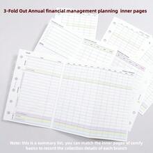 5 piezas Recambio de planificador financiero anual plegable en tres partes, planificación presupuestaria y seguimiento de gastos, cuaderno sin fecha para una contabilidad y planificación financiera efectivas - Presupuesto financiero triple - Ver 11