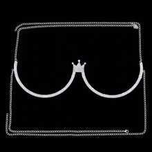 闪亮皇冠文胸、优雅露脐上衣、身体链饰品 - 彩色 - 查看 3