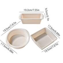 Keidason 3pcs Silicone Baking Set - Round & Square Cake Molds, Non-Stick Bread Molds Suitable For Pizza, Heat Resistant & Easy To Clean - Holiday Baking Tool Set - Multicolor - View 4